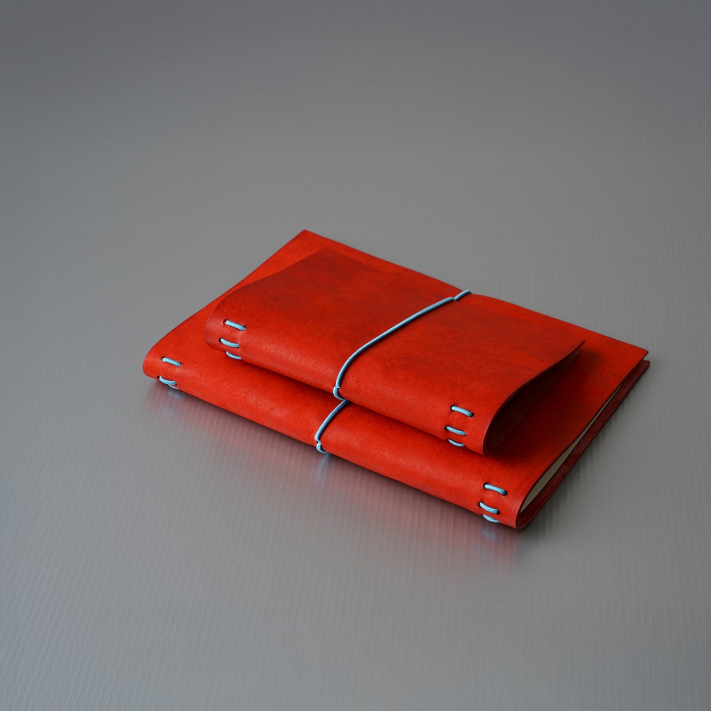 NOMAD Leather Travel Journal in Raspberry Red